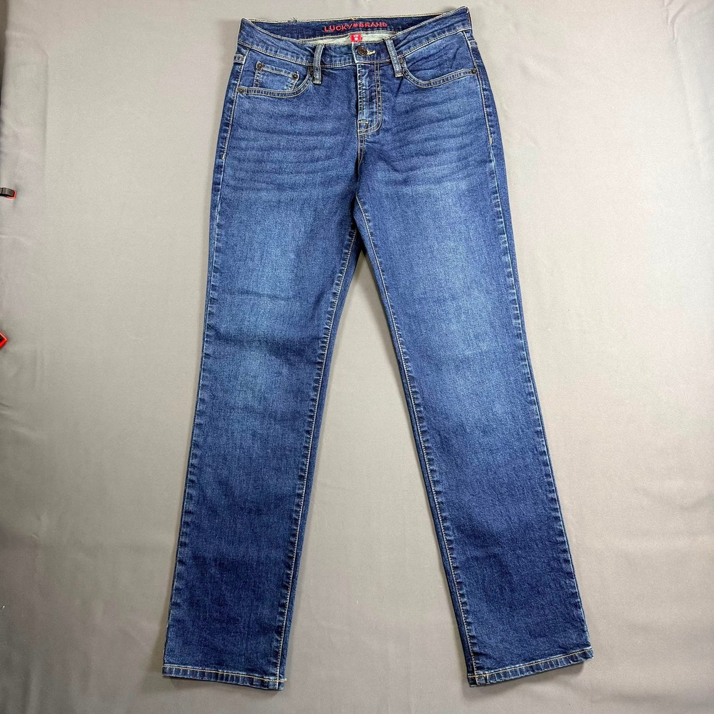 Lucky Brand Straight Leg Jeans Medium Wash Stretch Denim Women's W2 L26